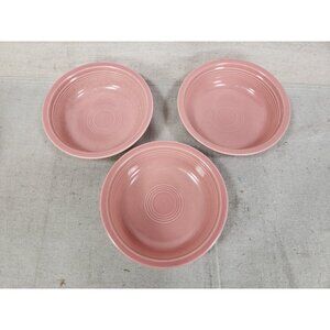 3 Vintage Fiesta Fiestaware Pink Rose Cereal Bowl 6 7/8”